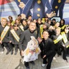 アニメ『サンダー３』放送開始日に渋穀をジャック！學ラン33人が大捜索、カミナリがスペシャルネタ披露・畫像